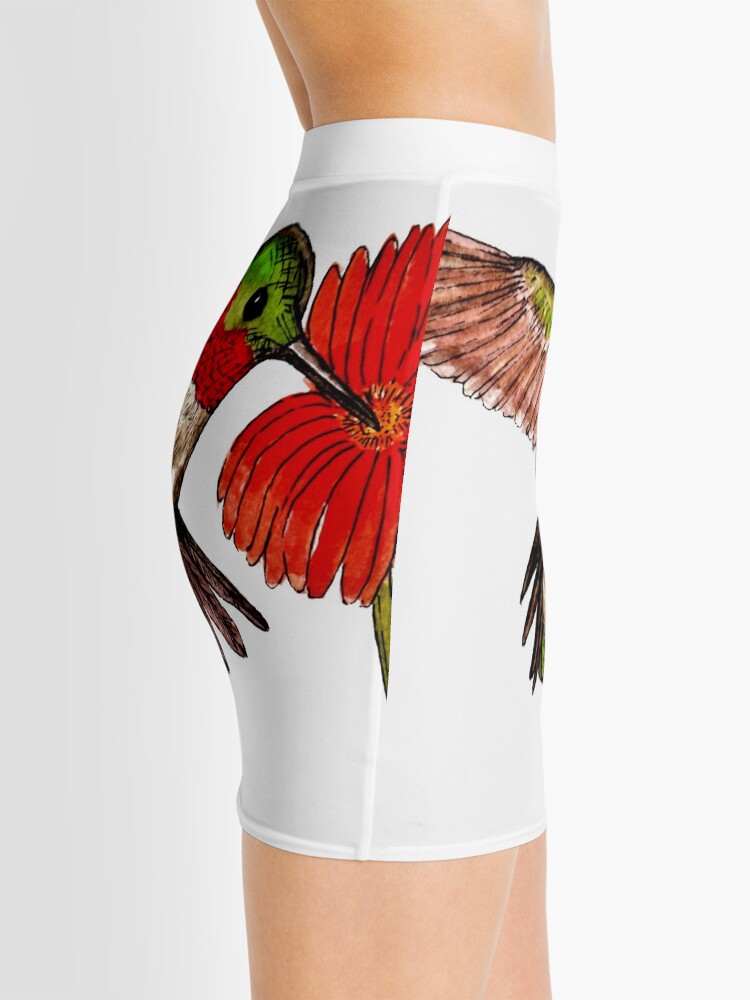 Alternate view of Humming Bird and Flower - Scarf and Clothing Mini Skirt
