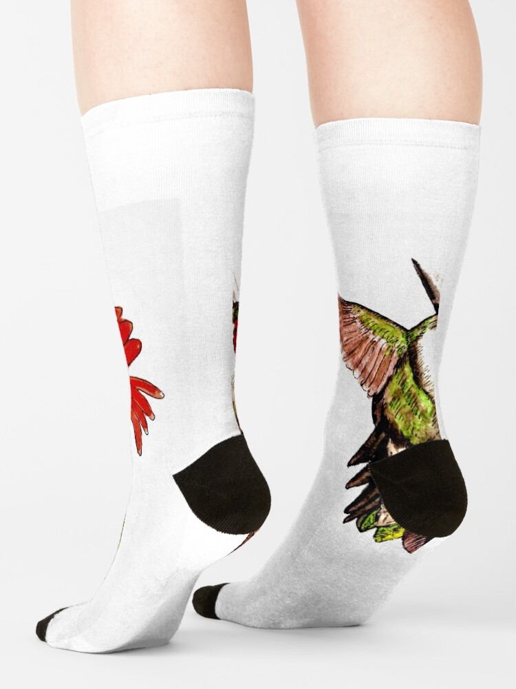 Alternate view of Humming Bird and Flower - Scarf and Clothing Socks