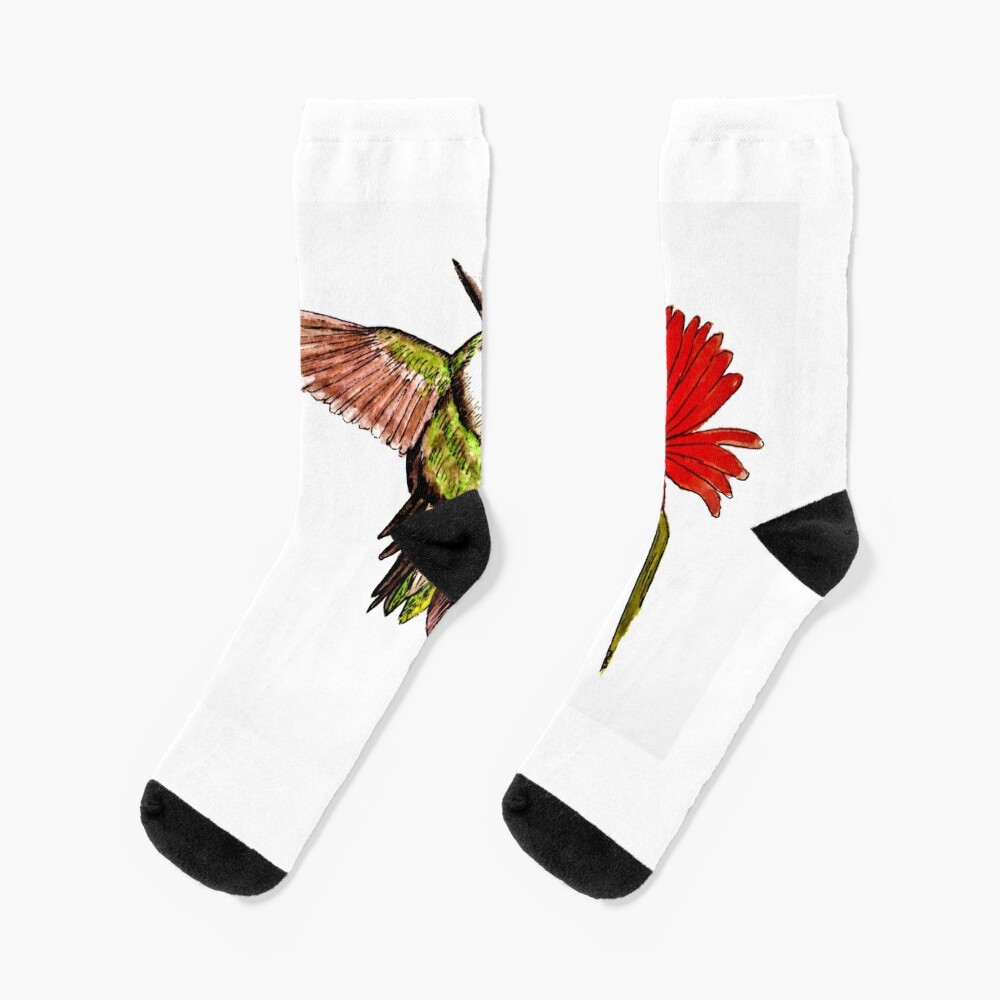 Humming Bird and Flower - Scarf and Clothing Socks