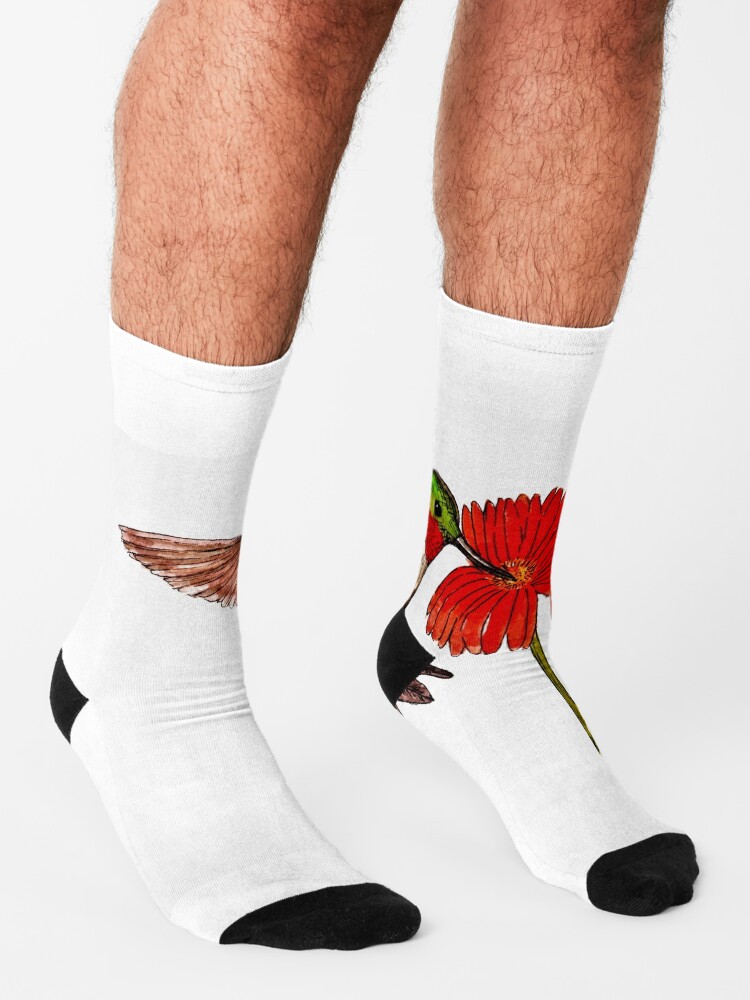 Alternate view of Humming Bird and Flower - Scarf and Clothing Socks