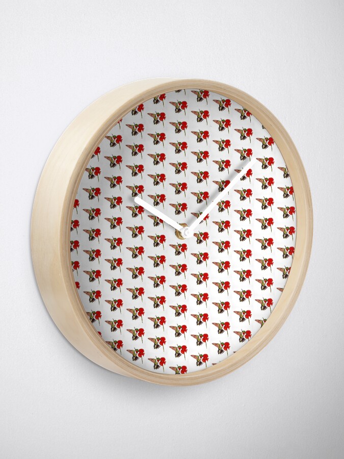 Alternate view of Humming Bird and Flower - Clock Clock
