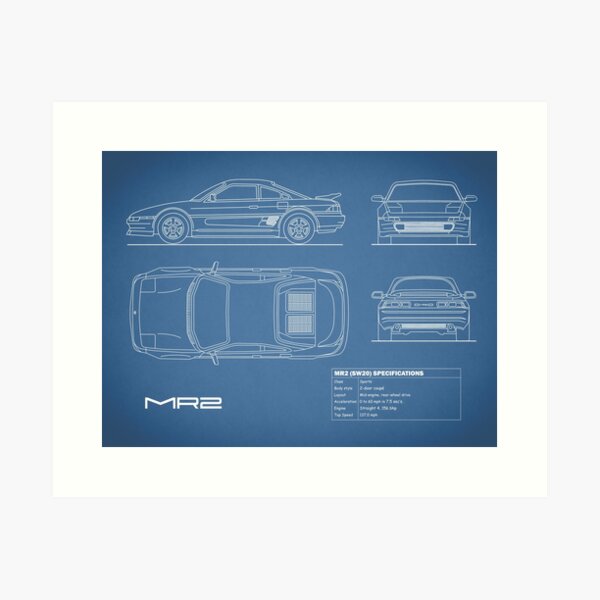 The MR2 Blueprint Art Print