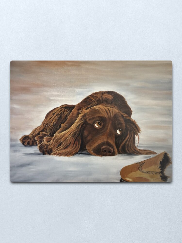 Alternate view of Naughty Spaniel - Wall Art Metal Print