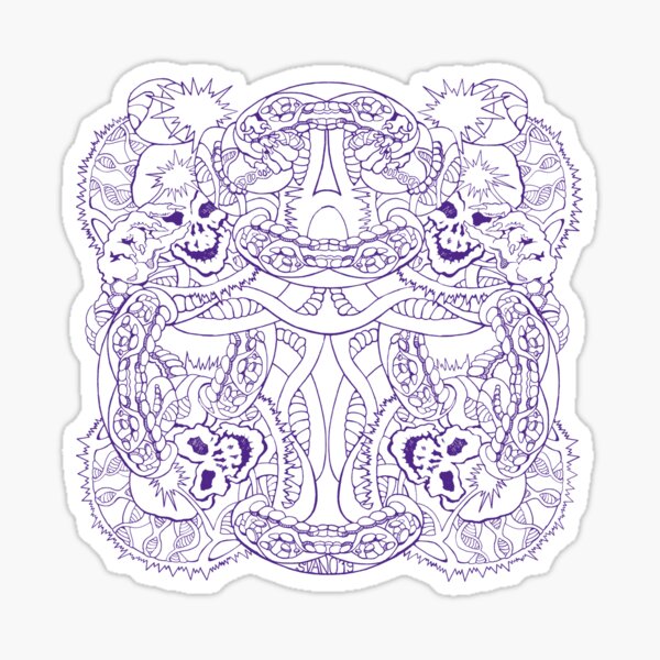 DNA Skulls: Purple Sticker