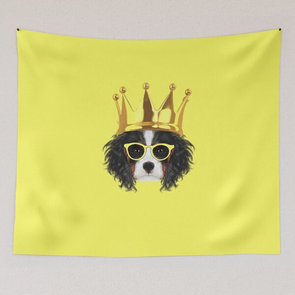Item preview, Portrait of Cavalier King Charles Spaniel in a sunglasses with crown designed and sold by mashmosh.