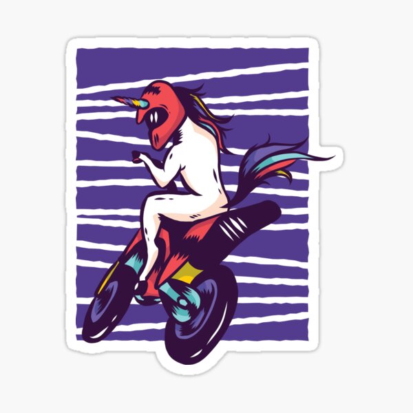 Unicorn Bike Stickers Redbubble