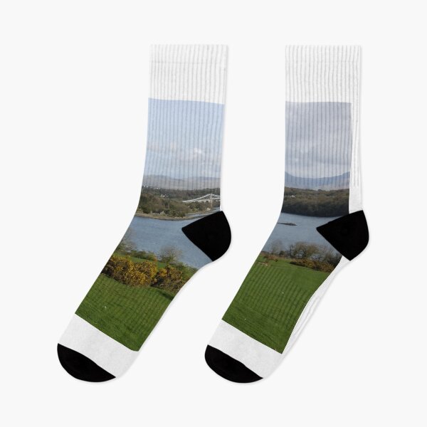 Item preview, View over the Menai Straits, Snowdonia Valley, Anglesey North Wales designed and sold by AnnDixon.