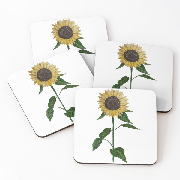 Item preview, Single Stem Sunflower Watercolor Vintage Sunflower designed and sold by Kenzieverse.___.