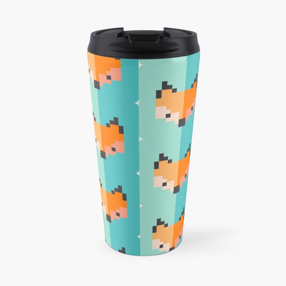 Zorro pixel Taza de viaje
