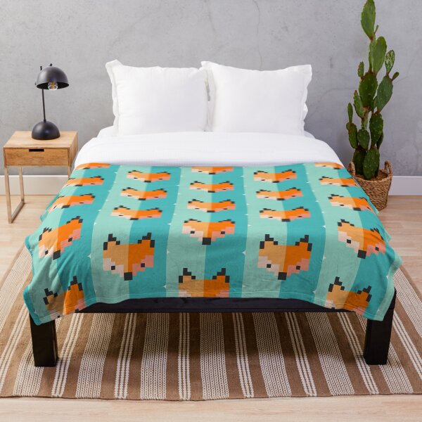 Pixel fox Throw Blanket