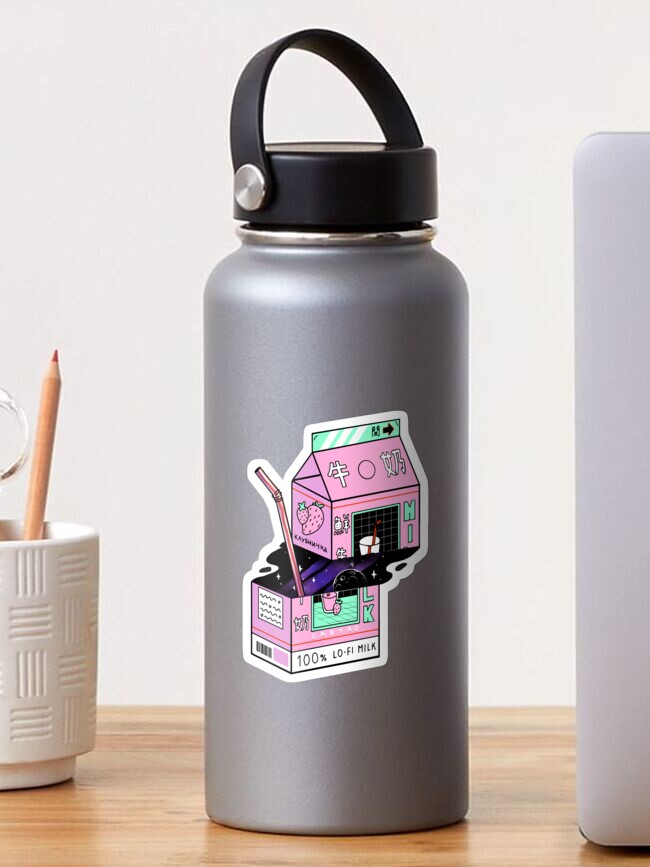 space art lo fi aesthetic milk beverage art print cosmos vaporwave sticker by thecretro redbubble