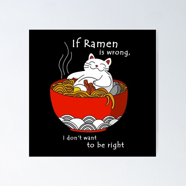 Item preview, Funny Ramen Noodles Cat in a Bowl designed and sold by mermaids001.