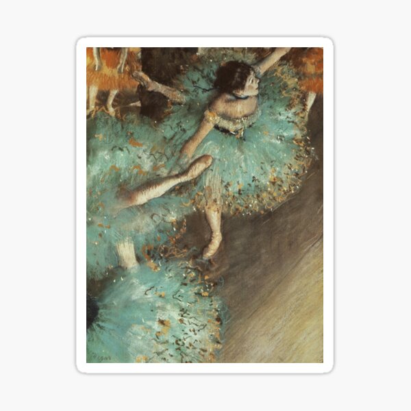 The green dancer - Edgar Degas - Dance ballet class painting Opera Paris Sticker
