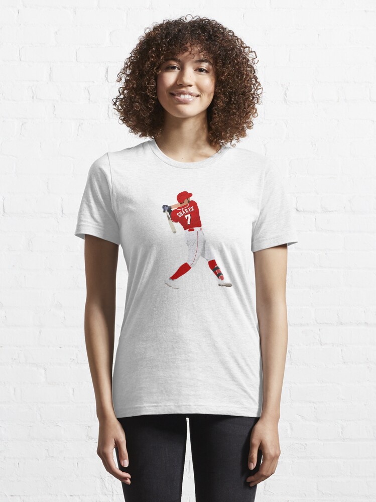 Eugenio Suarez Cincinnati Reds Women's Red Backer Slim Fit T-Shirt 