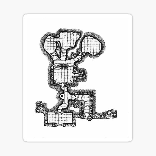 Old School Dungeon Maps | Mountain Shop Sticker