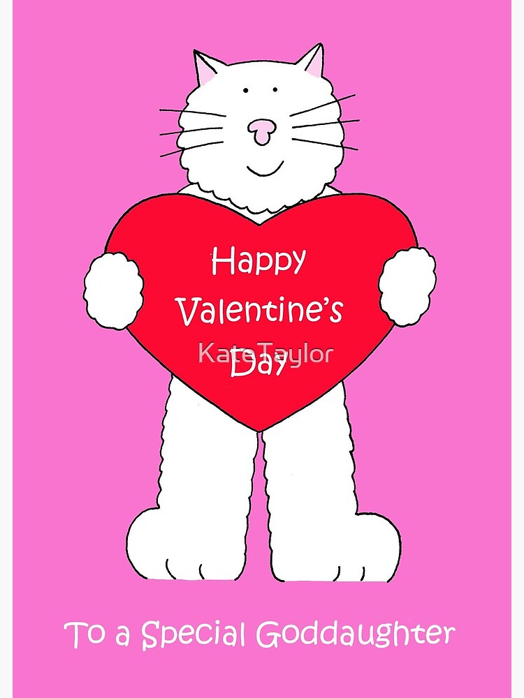 Happy Valentine's Day Goddaughter Cartoon Cat Happy Valentine's Day Goddaughter Cartoon Cat