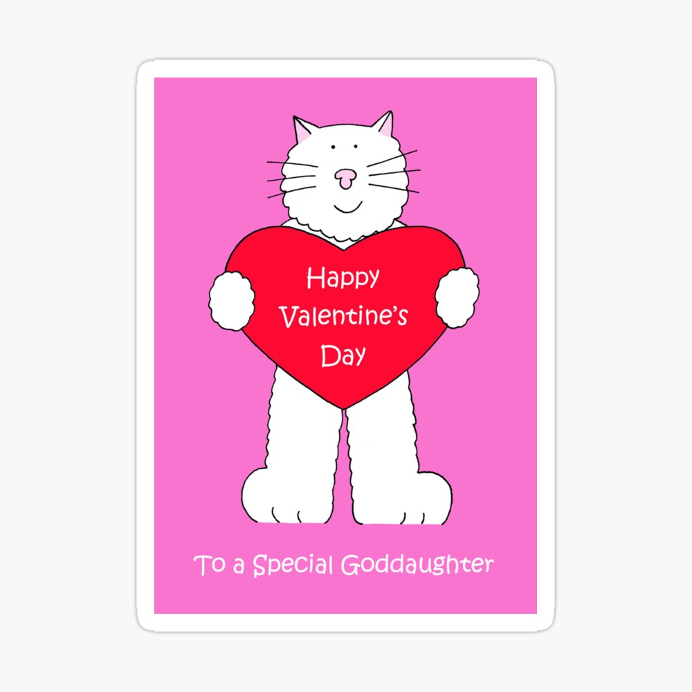 Tarjetas de felicitación for Sale con la obra «Feliz dia de san valentin  ahijada gato de dibujos animados» de KateTaylor | Redbubble