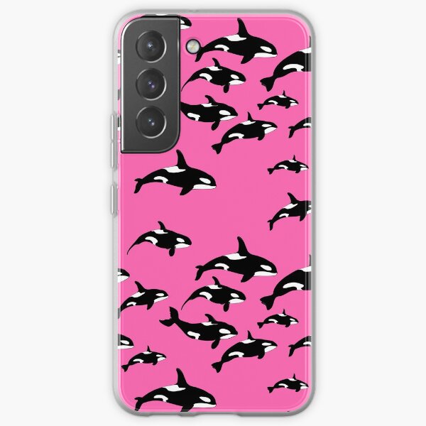 Orca Whales Graphic Print on Pink Samsung Galaxy Soft Case