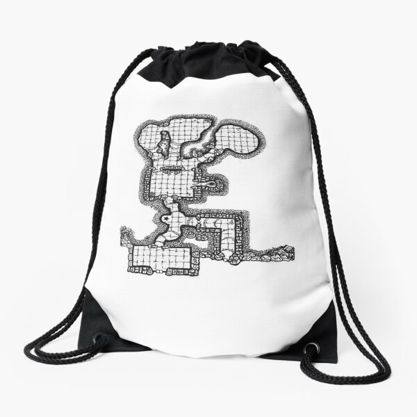 Old School Dungeon Maps | Mountain Shop Drawstring Bag