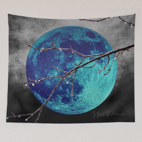 Item preview, Blue Moon - And the Sky Weeps Raindrops on Branch A651 designed and sold by byNicol.