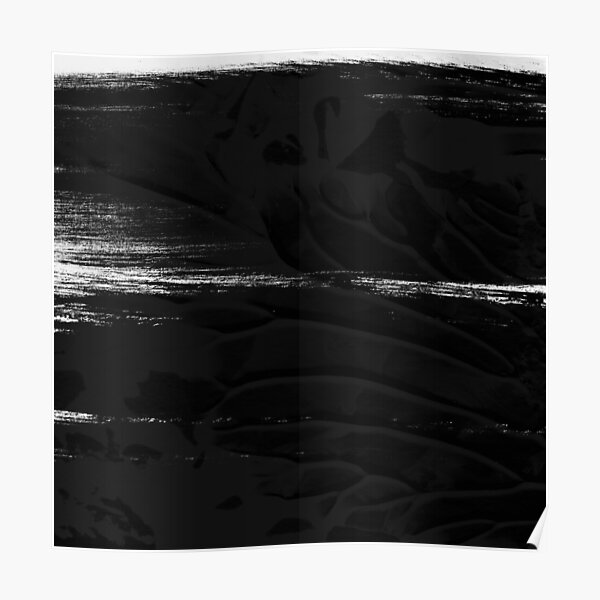 BLACK Lines Gouache texture - Graphic Pierre Soulages Spirit Painting Poster
