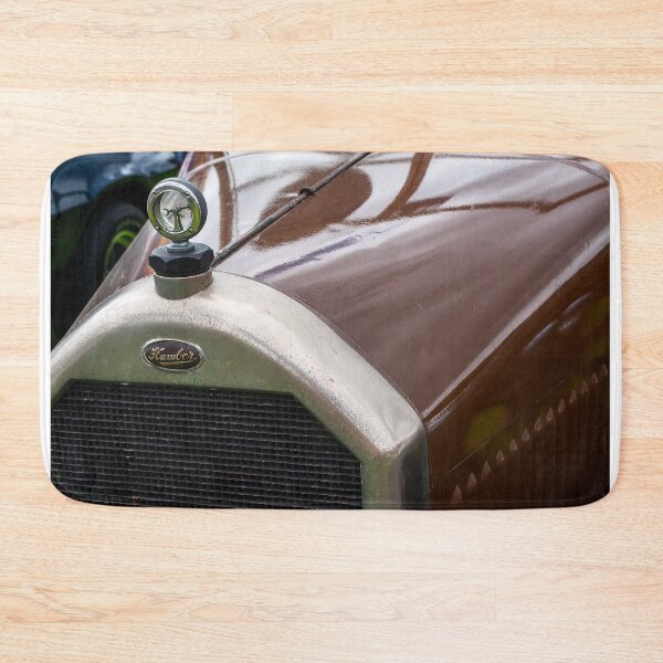 Item preview, The front of a brown 1929 Humber 9/28 saloon on display at a car show designed and sold by Graham Cornall.