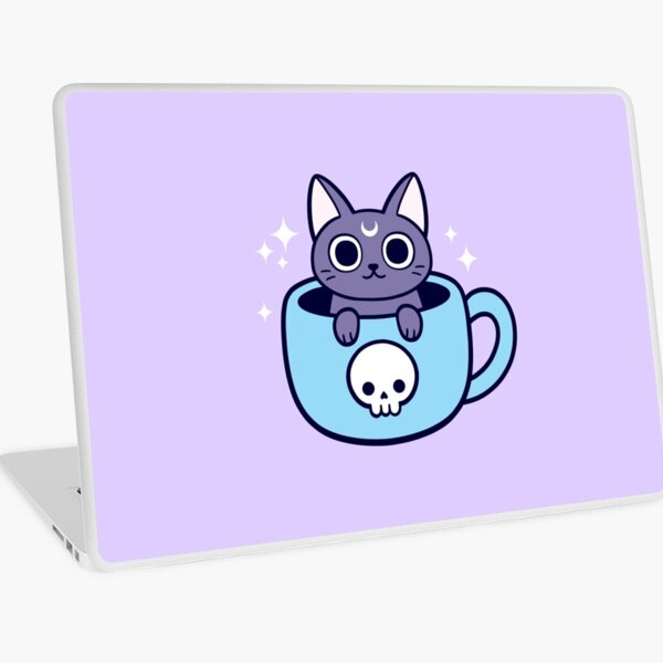 Black Magic Tea / Coffee Cat Laptop Skin