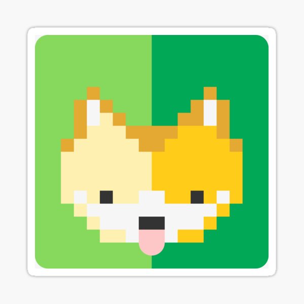 Shiba pixel Pegatina