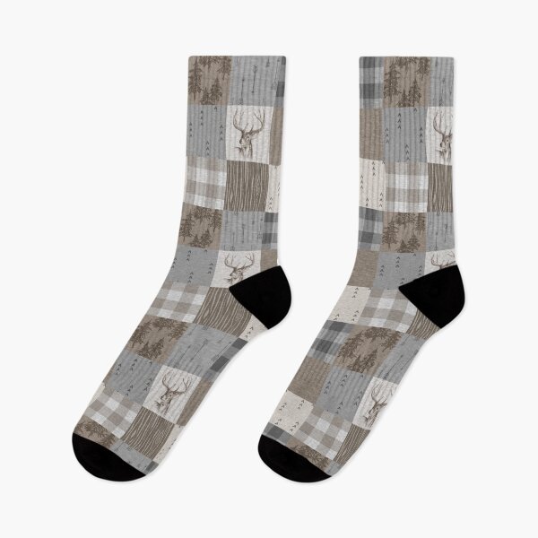 Item preview, Deer Patchwork - Rustic Neutrals designed and sold by SugarPineDesign.