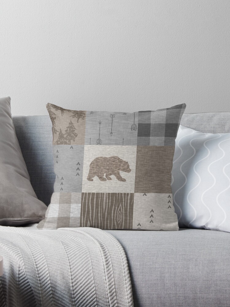 Bear Patchwork Rustic Neutrals