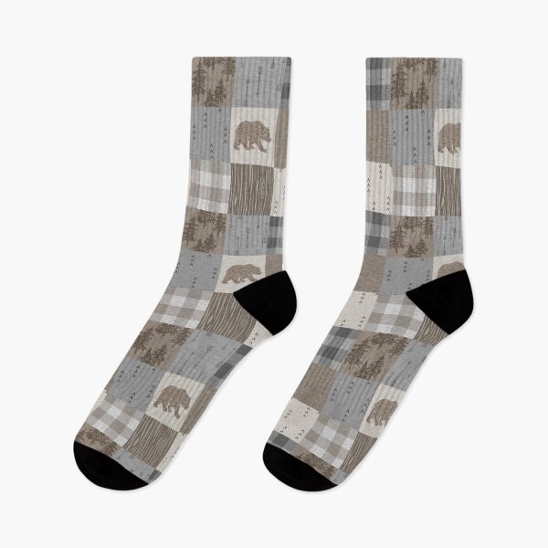 Item preview, Bear Patchwork - Rustic Neutrals designed and sold by SugarPineDesign.