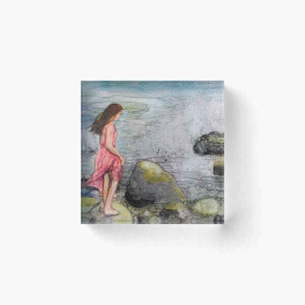 Girl on the Beach Acrylic Block