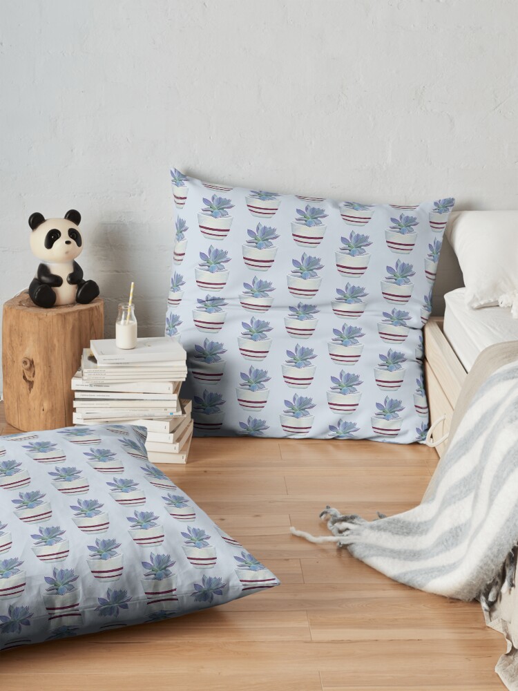 Alternate view of Succulent in a Striped Pot (no background) Floor Pillow