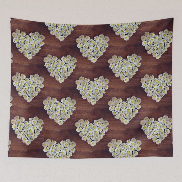 Item preview, Daisy Heart on Wood Seamless Pattern designed and sold by VikingVisual.