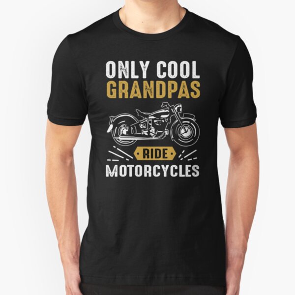 Motorcycle Grandpa Cool Papa Grandad Gift Slim Fit T-Shirt