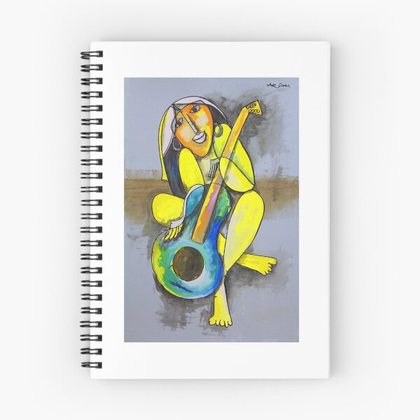 Item preview, Female Figure With Guitar By ArtGuru 0080 - Oil On Paper designed and sold by Art Guru.