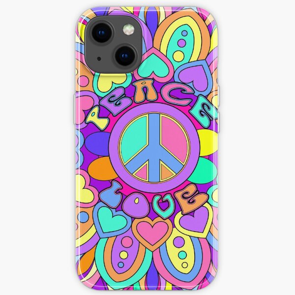 Peace and Love Psychedelic Hippie Mandala iPhone Soft Case