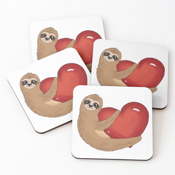 Item preview, Valentine sloth with red heart designed and sold by -Lumisa-Design-.