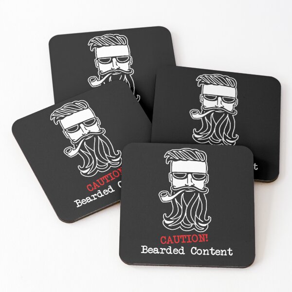 Item preview, Caution Bearded Content Funny Beard and Mustache Guy designed and sold by mermaids001.