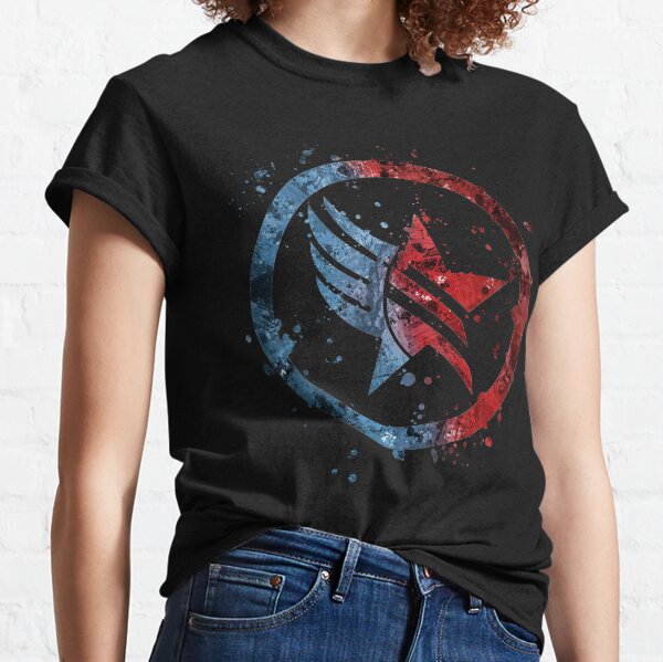 Mass Effect Renegade/Paragon Combo Splatter Classic T-Shirt