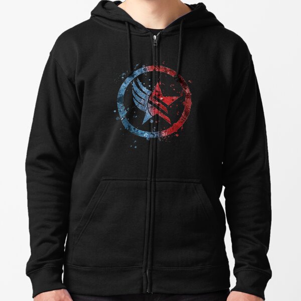 Mass Effect Renegade/Paragon Combo Splatter Zipped Hoodie