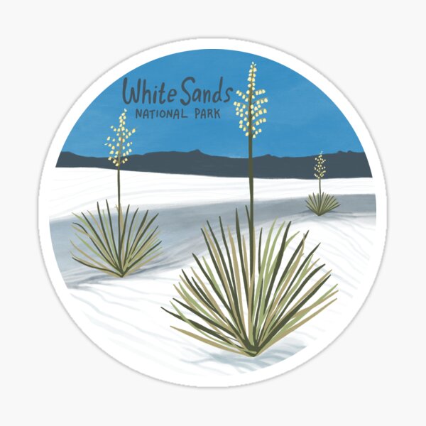 White Sands National Park New Mexico Illustration Circle Sticker