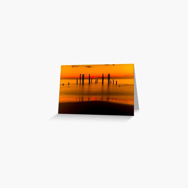 Port Willunga in Blazing Orange Greeting Card
