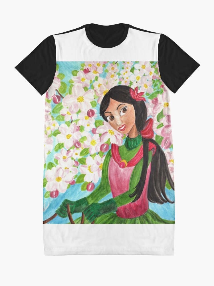 Alternate view of Princess Precious - In the Spring - Scarf and Clothing Graphic T-Shirt Dress