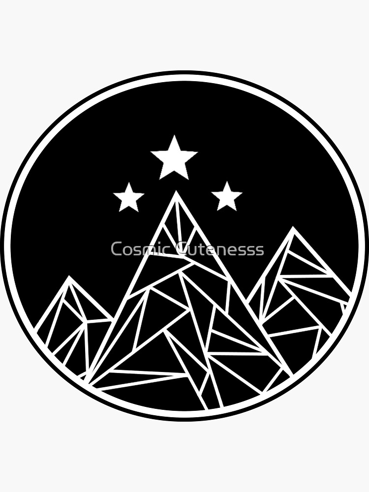 Mountains and Stars - White Outline by DeanGirlPrints
