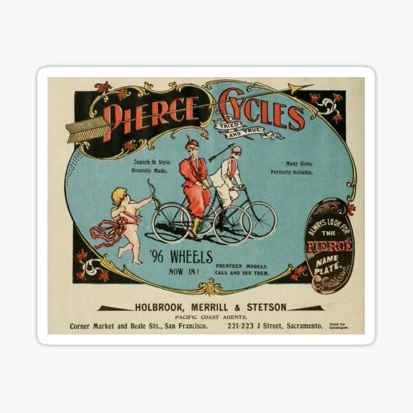 Item preview, 1896 Pierce Cycles Bicycle Built for Two Vintage ad romantic couple cupid  designed and sold by Love30smovies.