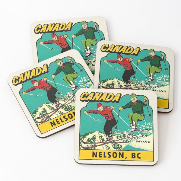 Item preview, Nelson BC Skiing Vintage Travel Decal designed and sold by hilda74.