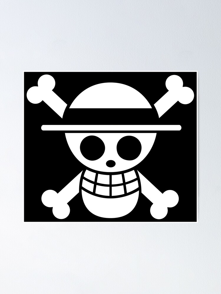 One Piece Logo Black Banner Poster By Zevic Redbubble