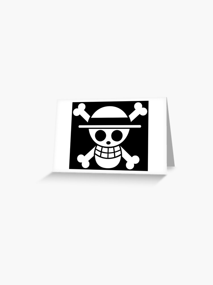 One Piece Logo Black Banner Greeting Card By Zevic Redbubble