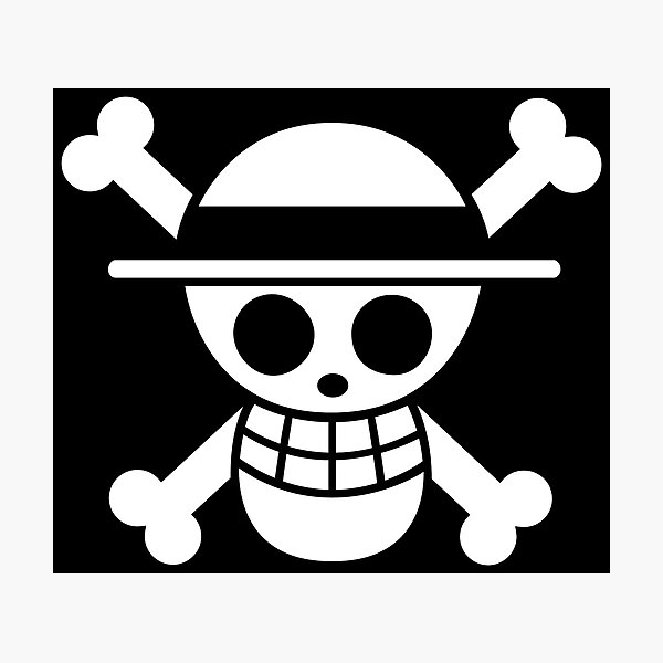 One Piece Logo Black Banner Photographic Print By Zevic Redbubble